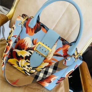 Floral Blue Designer Handbag